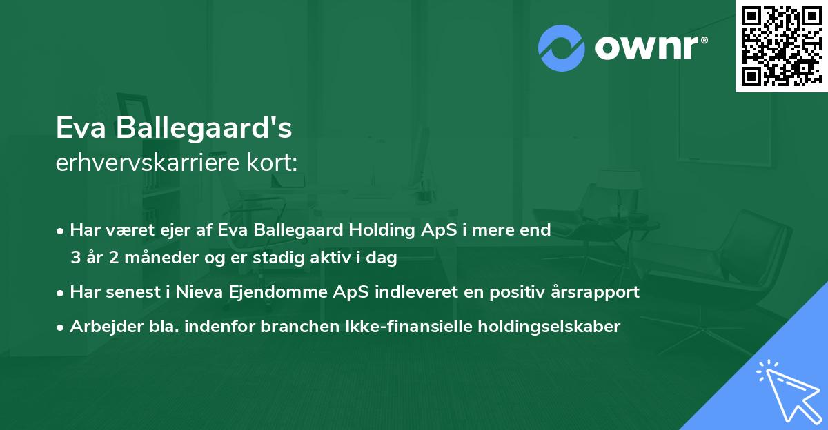 Eva Ballegaard's erhvervskarriere kort