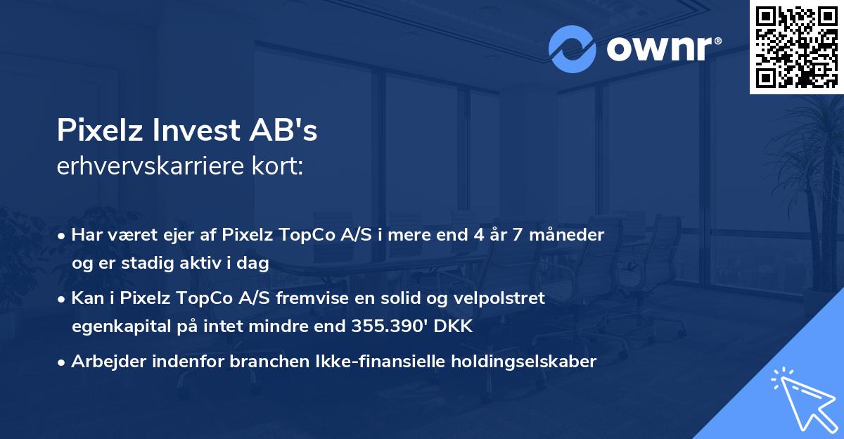 Pixelz Invest AB's erhvervskarriere kort