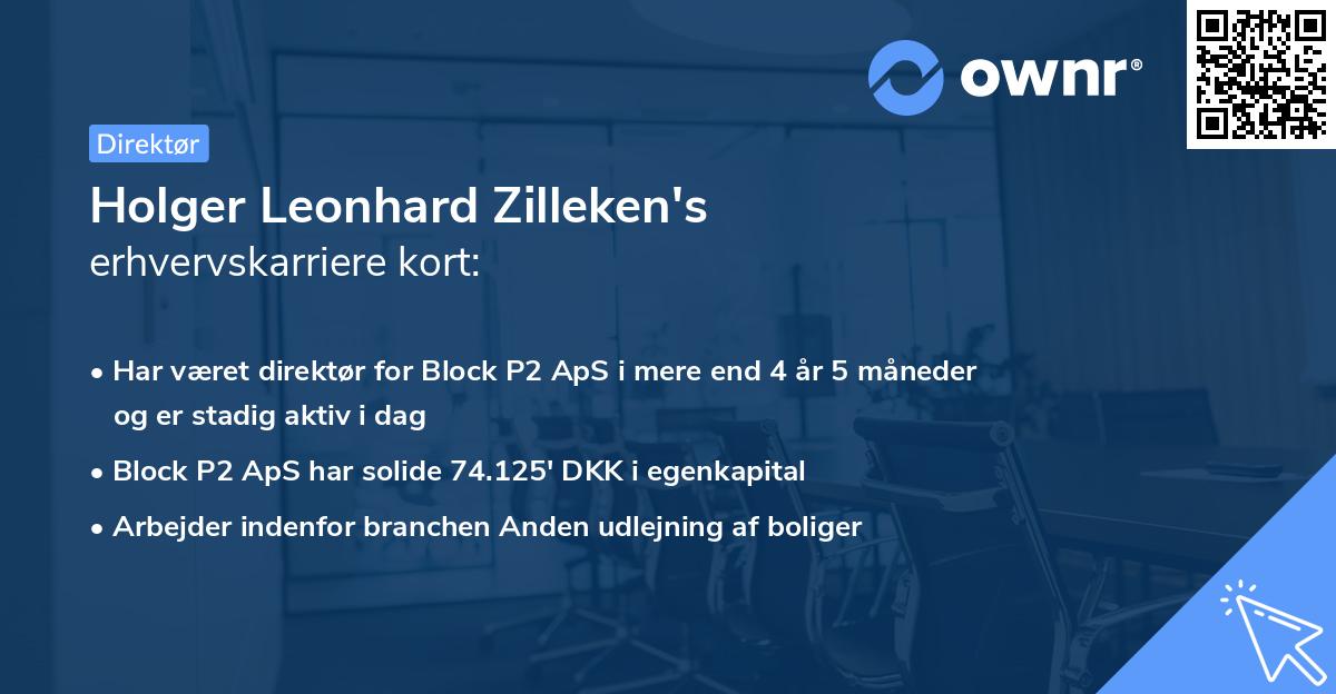 Holger Leonhard Zilleken's erhvervskarriere kort