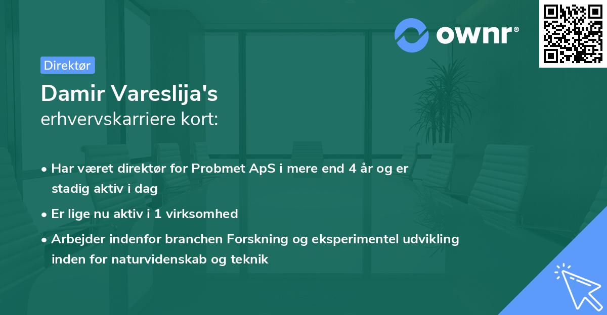 Damir Vareslija's erhvervskarriere kort