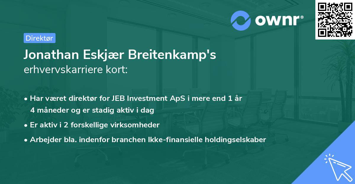 Jonathan Eskjær Breitenkamp's erhvervskarriere kort