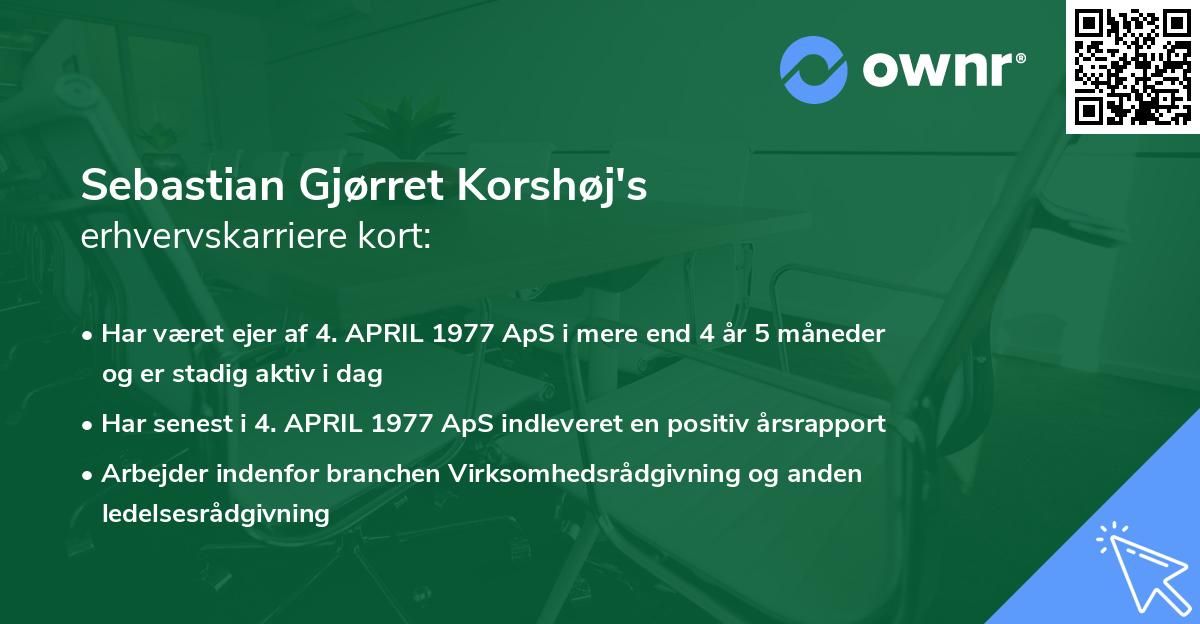Sebastian Gjørret Korshøj's erhvervskarriere kort