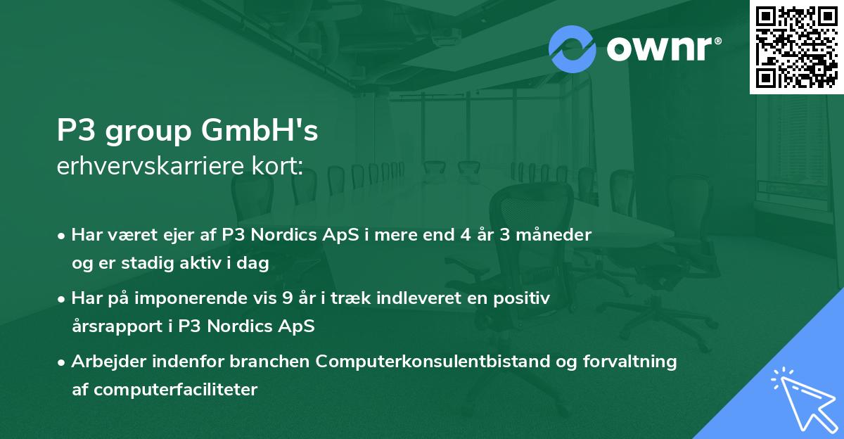 P3 group GmbH's erhvervskarriere kort