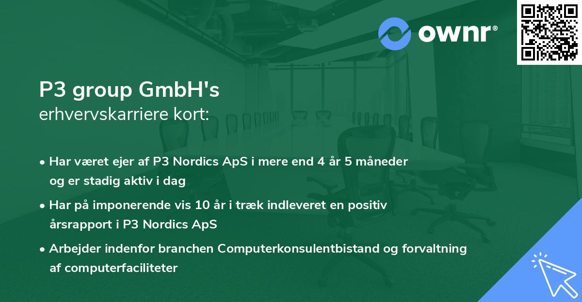 P3 group GmbH's erhvervskarriere kort