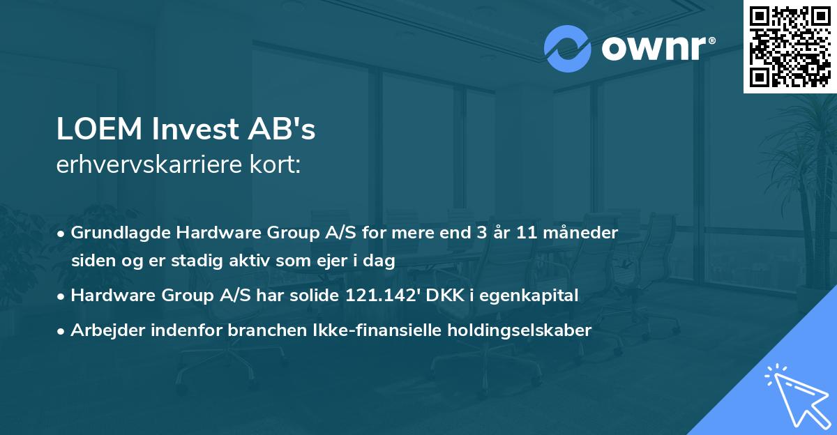 LOEM Invest AB's erhvervskarriere kort
