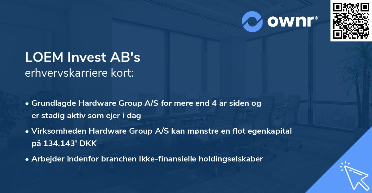 LOEM Invest AB's erhvervskarriere kort