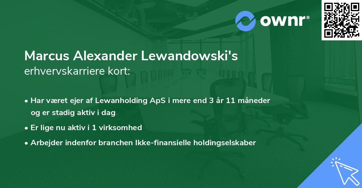 Marcus Alexander Lewandowski's erhvervskarriere kort