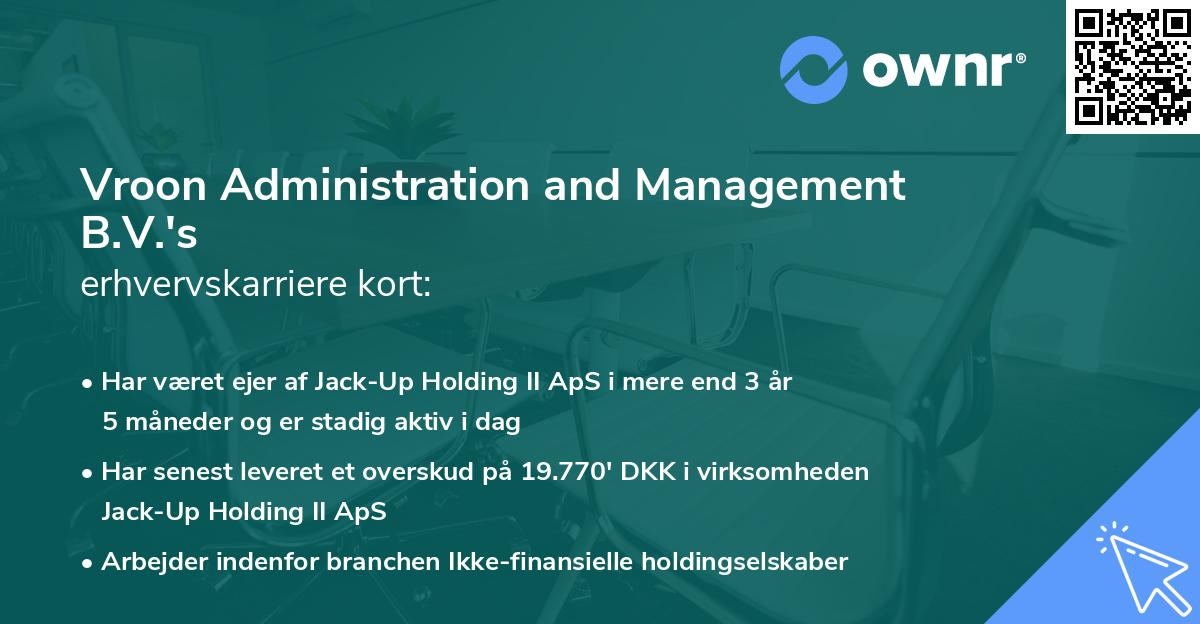 Vroon Administration and Management B.V.'s erhvervskarriere kort