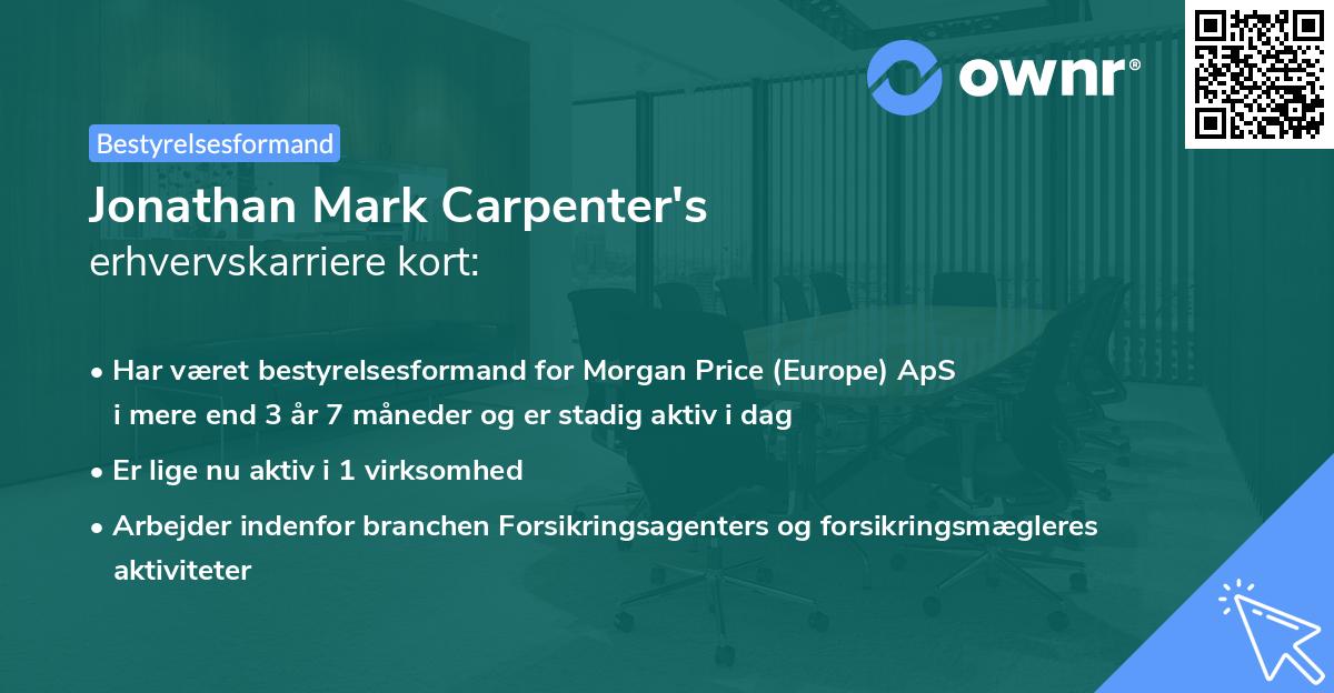 Jonathan Mark Carpenter's erhvervskarriere kort