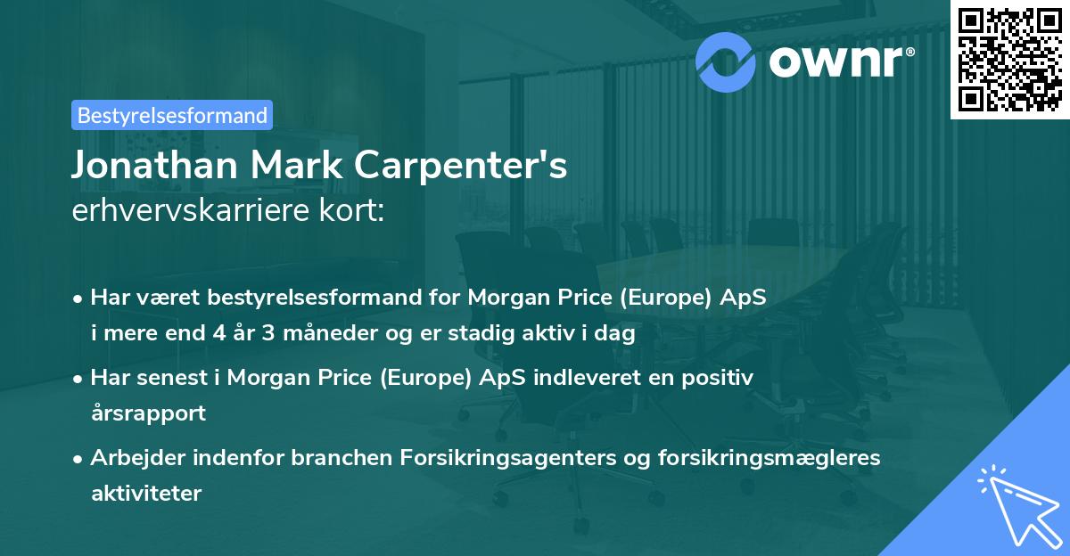 Jonathan Mark Carpenter's erhvervskarriere kort