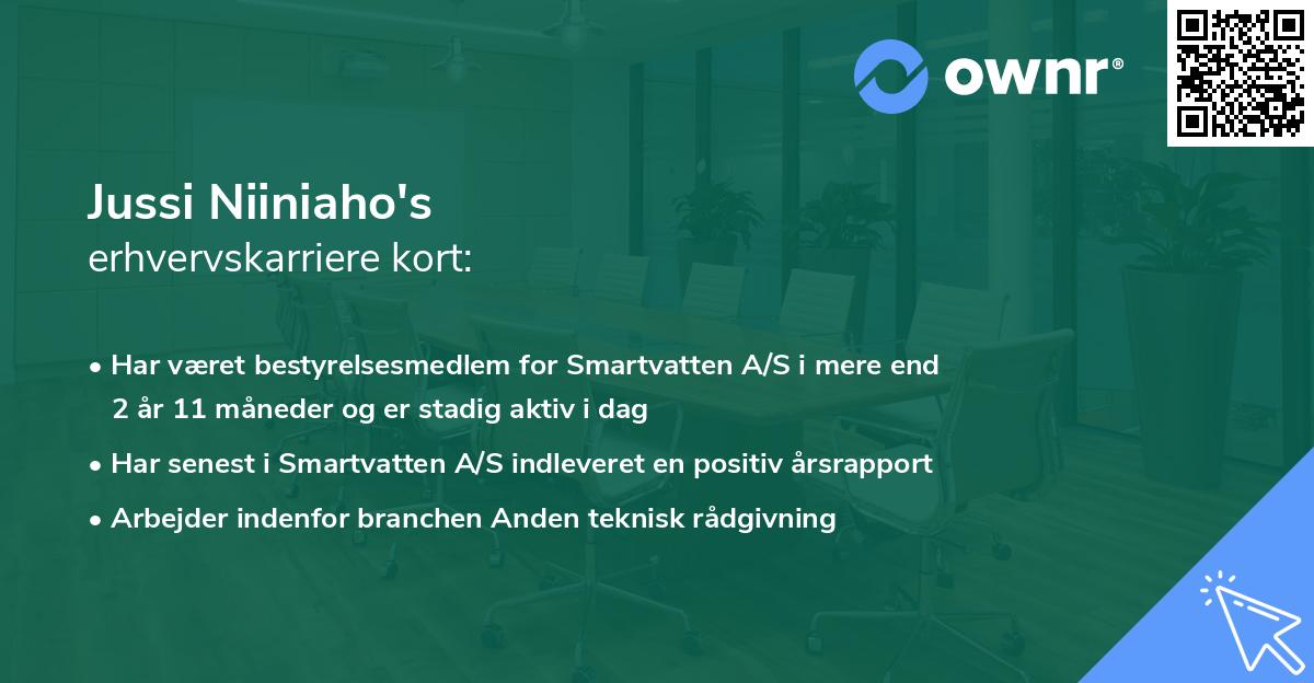 Jussi Niiniaho's erhvervskarriere kort