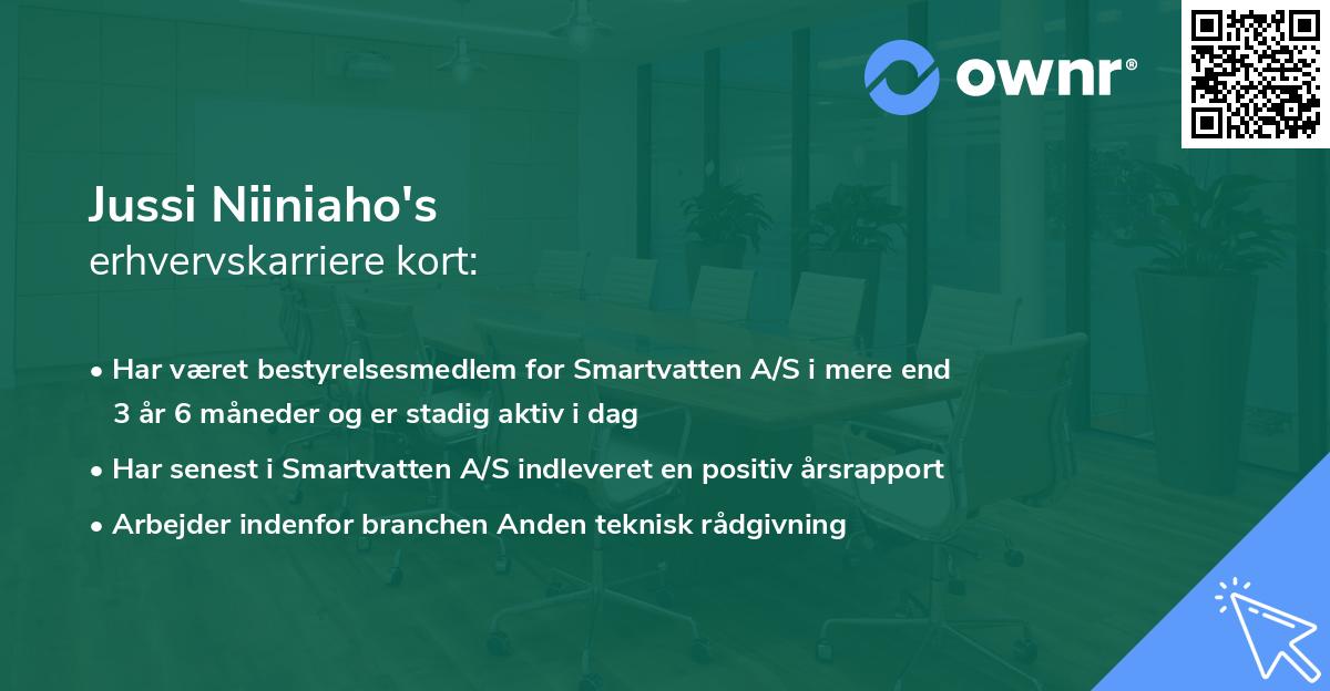 Jussi Niiniaho's erhvervskarriere kort