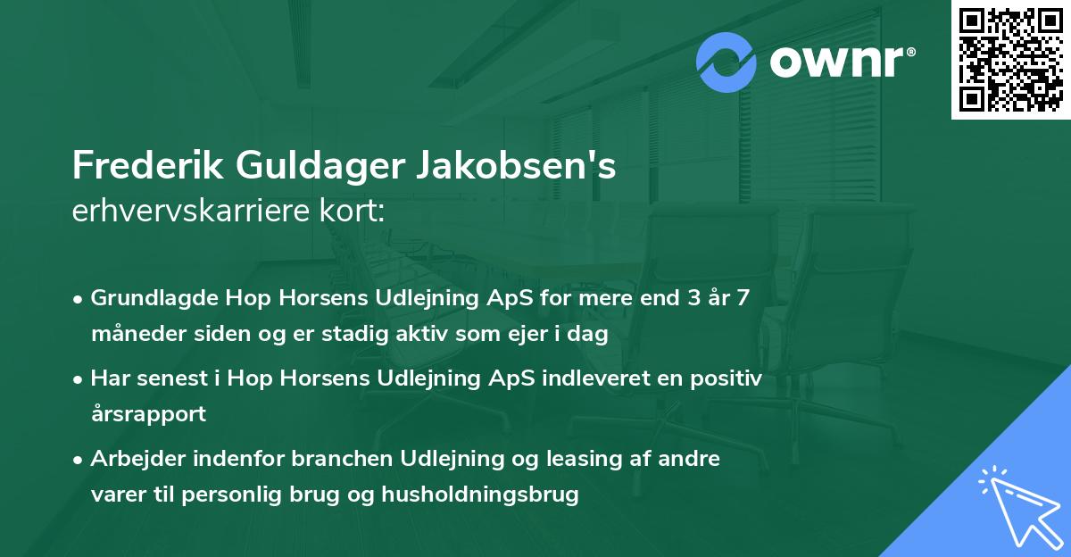 Frederik Guldager Jakobsen's erhvervskarriere kort