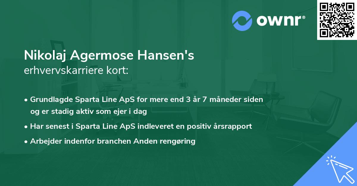 Nikolaj Agermose Hansen's erhvervskarriere kort