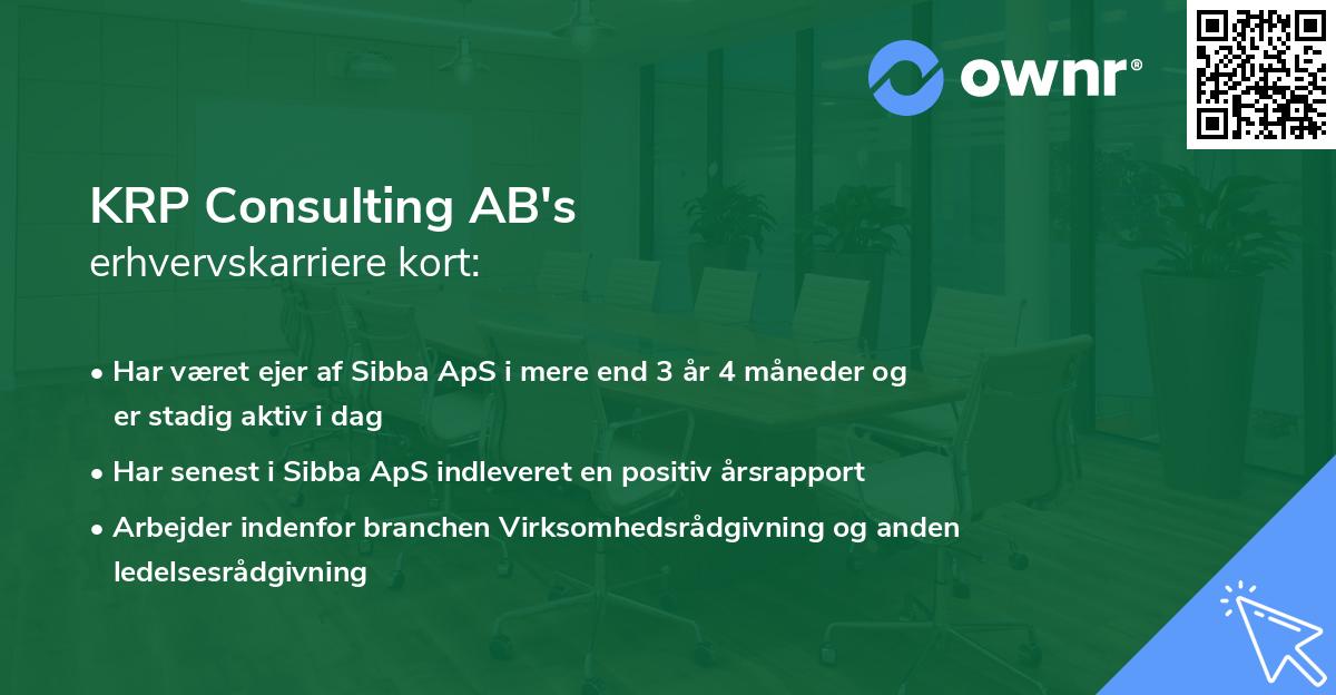 KRP Consulting AB's erhvervskarriere kort