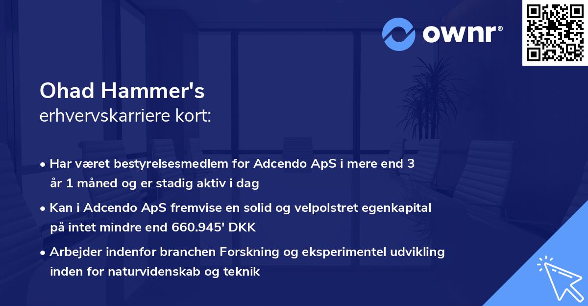 Ohad Hammer's erhvervskarriere kort