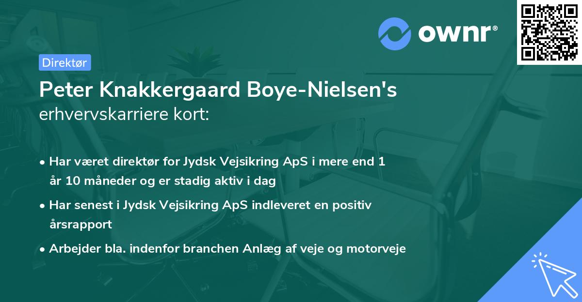 Peter Knakkergaard Boye-Nielsen's erhvervskarriere kort