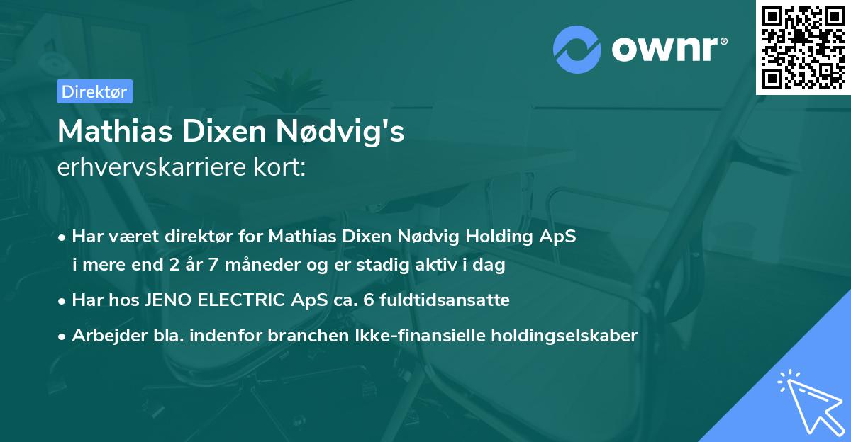 Mathias Dixen Nødvig's erhvervskarriere kort