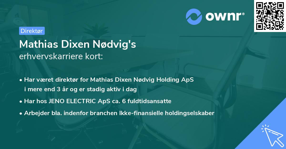 Mathias Dixen Nødvig's erhvervskarriere kort