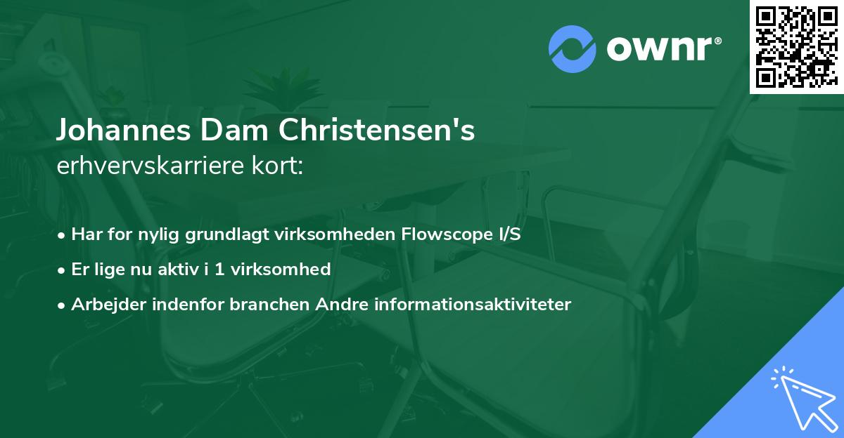 Johannes Dam Christensen's erhvervskarriere kort