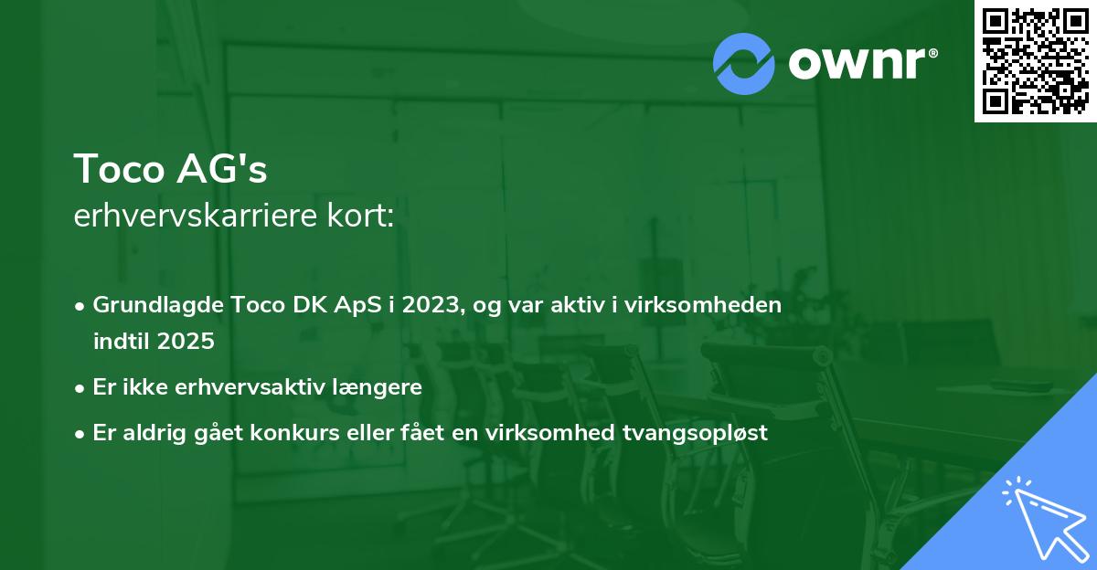 Toco AG's erhvervskarriere kort