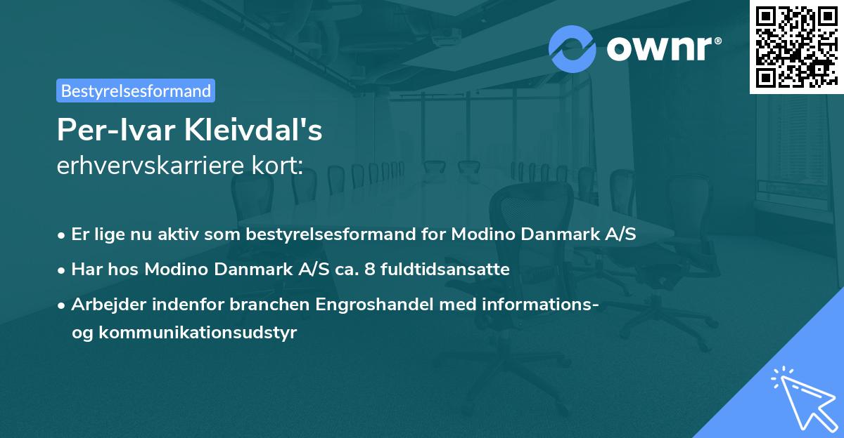 Per-Ivar Kleivdal's erhvervskarriere kort