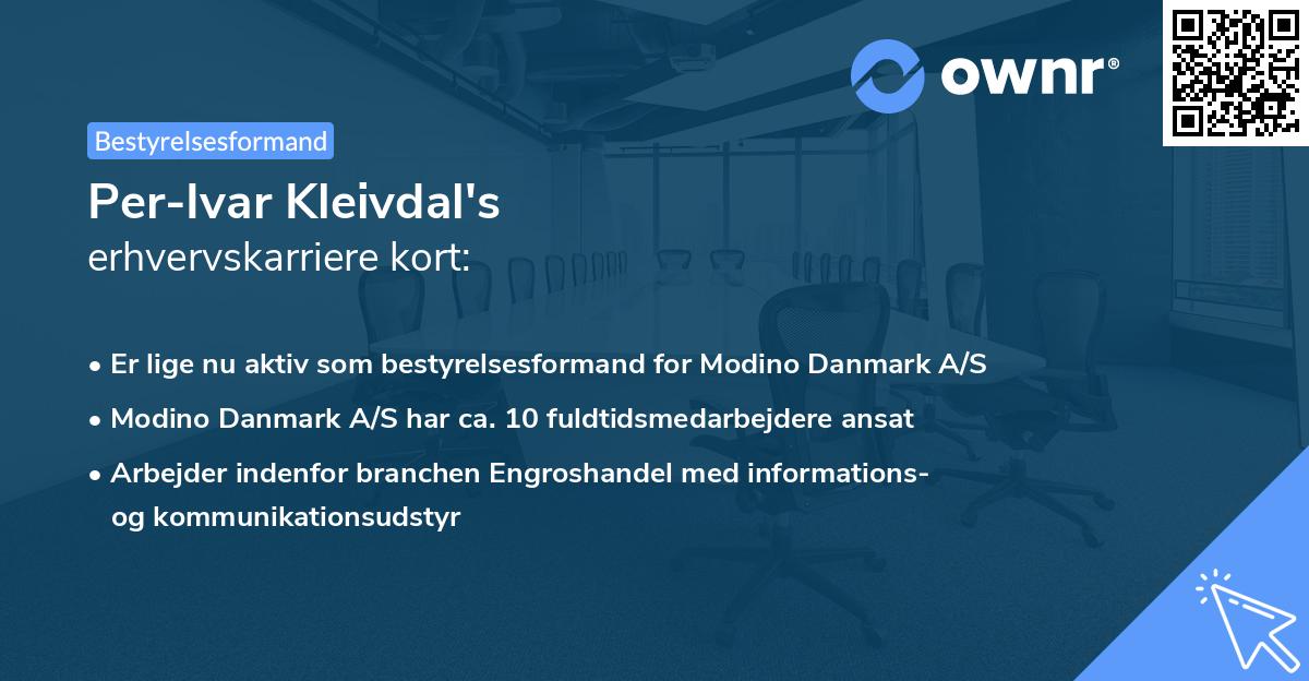 Per-Ivar Kleivdal's erhvervskarriere kort
