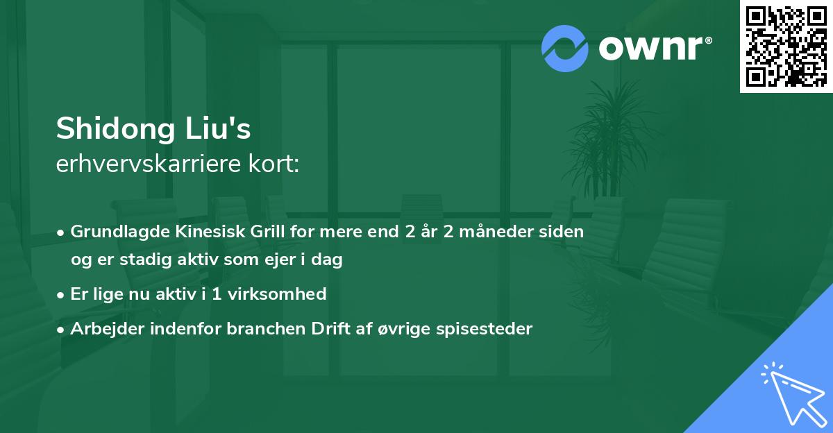 Shidong Liu's erhvervskarriere kort