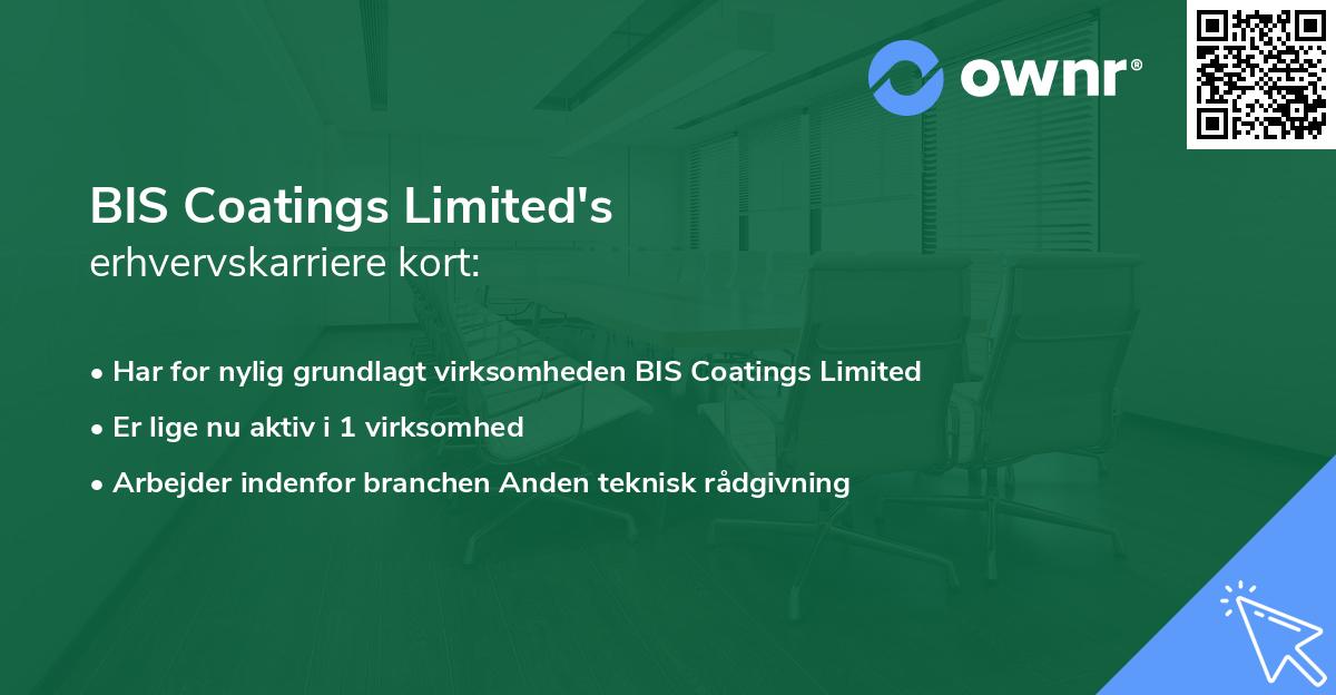 BIS Coatings Limited's erhvervskarriere kort