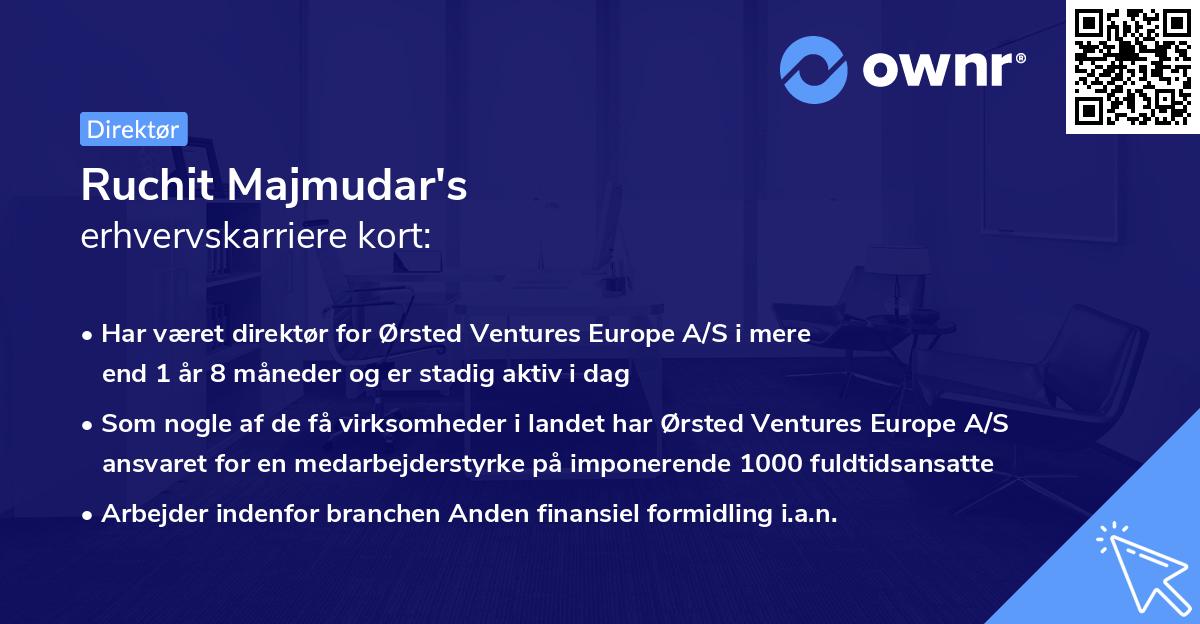 Ruchit Majmudar's erhvervskarriere kort