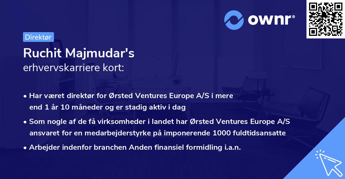 Ruchit Majmudar's erhvervskarriere kort