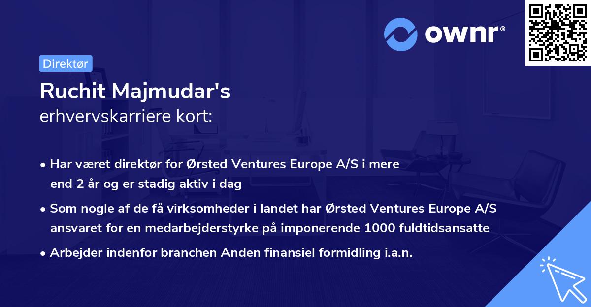 Ruchit Majmudar's erhvervskarriere kort