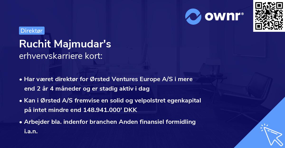 Ruchit Majmudar's erhvervskarriere kort