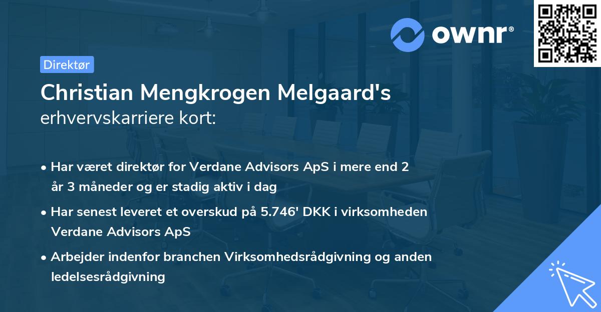 Christian Mengkrogen Melgaard's erhvervskarriere kort