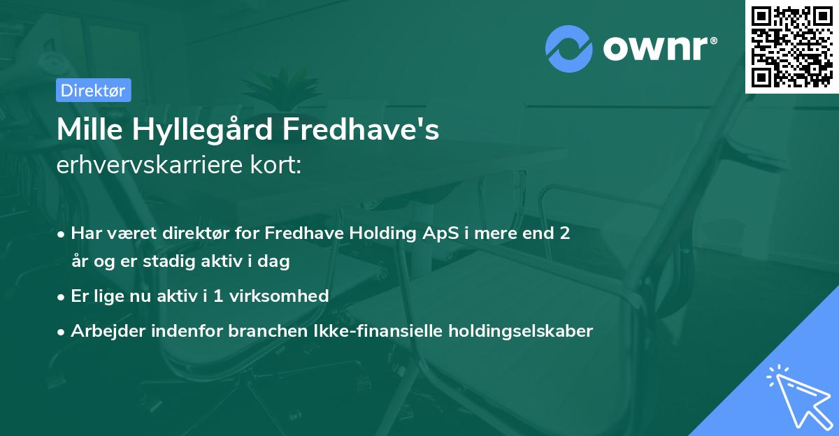Mille Hyllegård Fredhave's erhvervskarriere kort