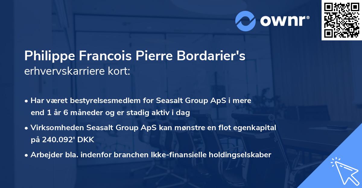 Philippe Francois Pierre Bordarier's erhvervskarriere kort