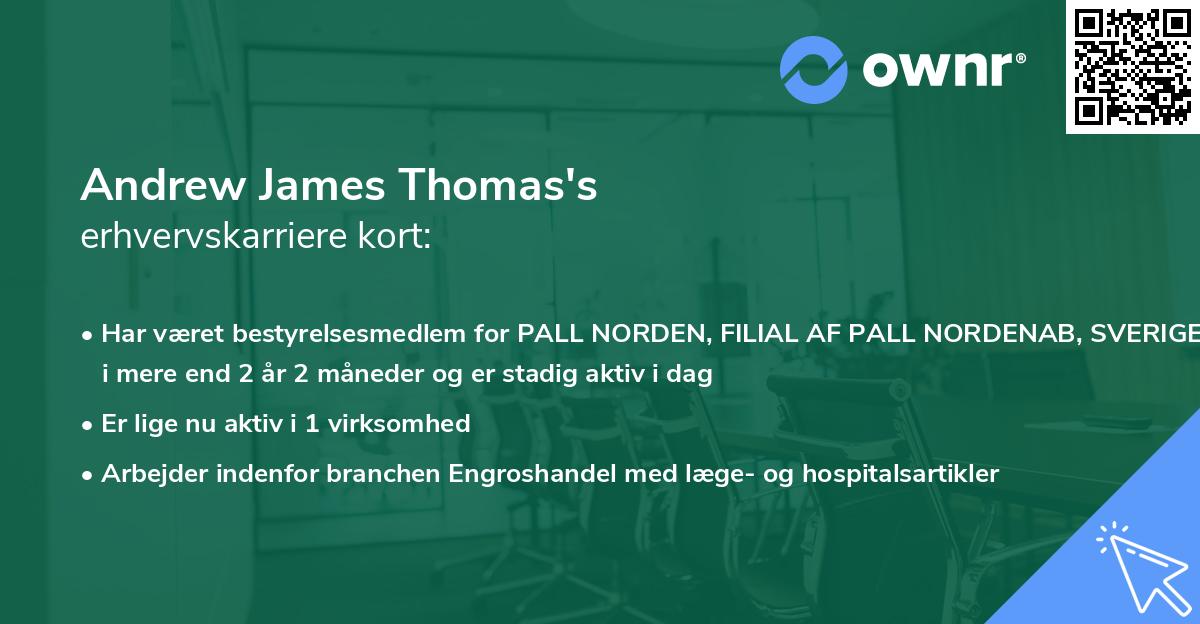 Andrew James Thomas's erhvervskarriere kort
