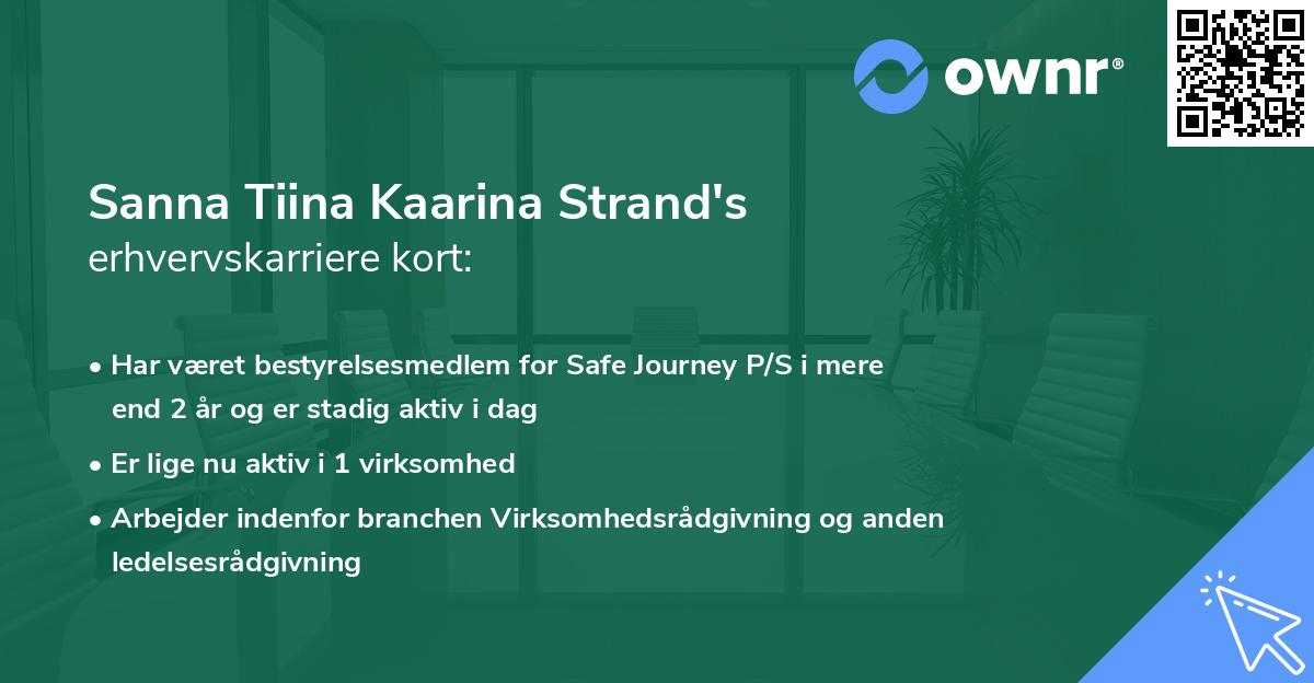 Sanna Tiina Kaarina Strand's erhvervskarriere kort