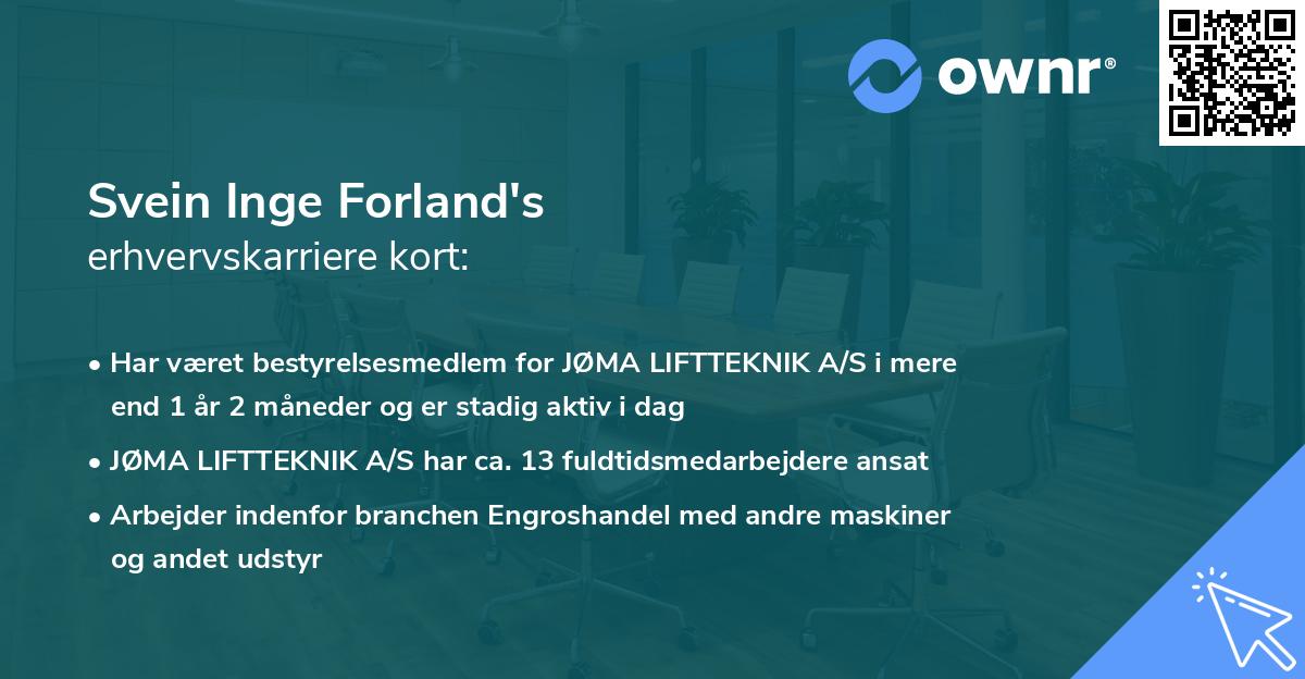 Svein Inge Forland's erhvervskarriere kort