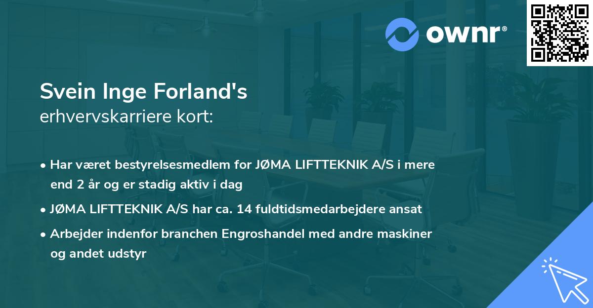 Svein Inge Forland's erhvervskarriere kort