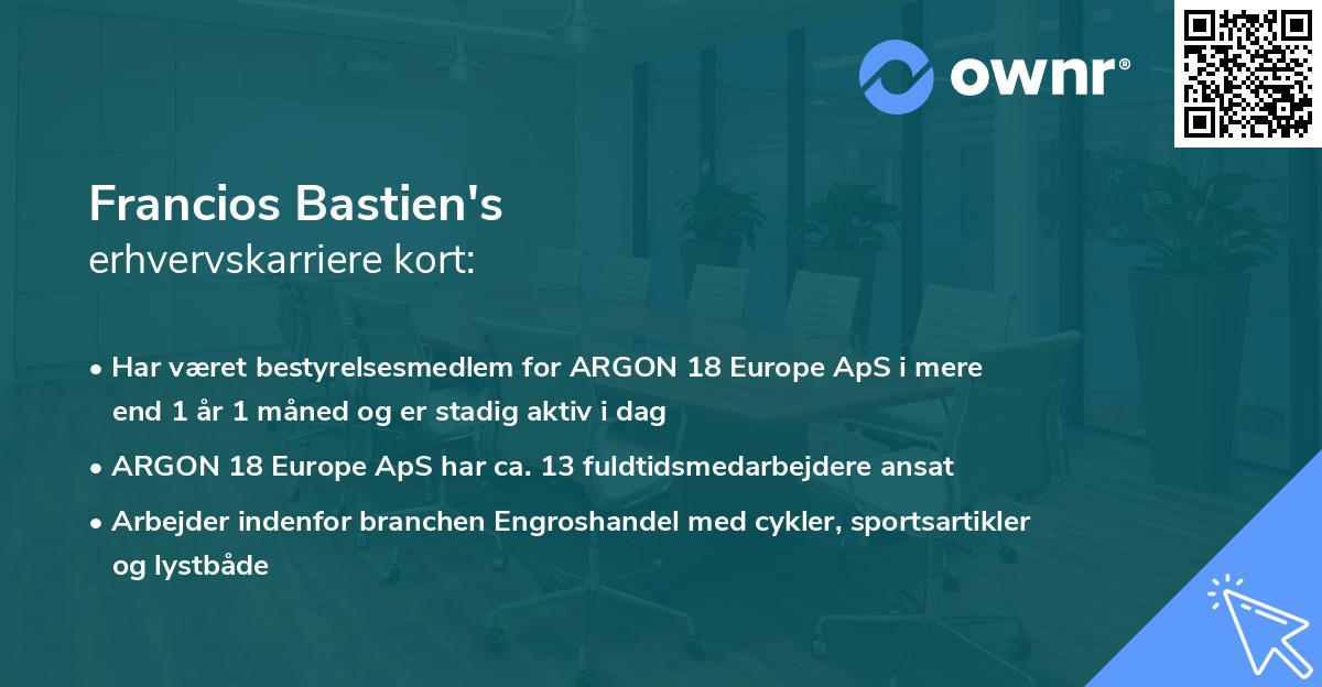 Francios Bastien's erhvervskarriere kort