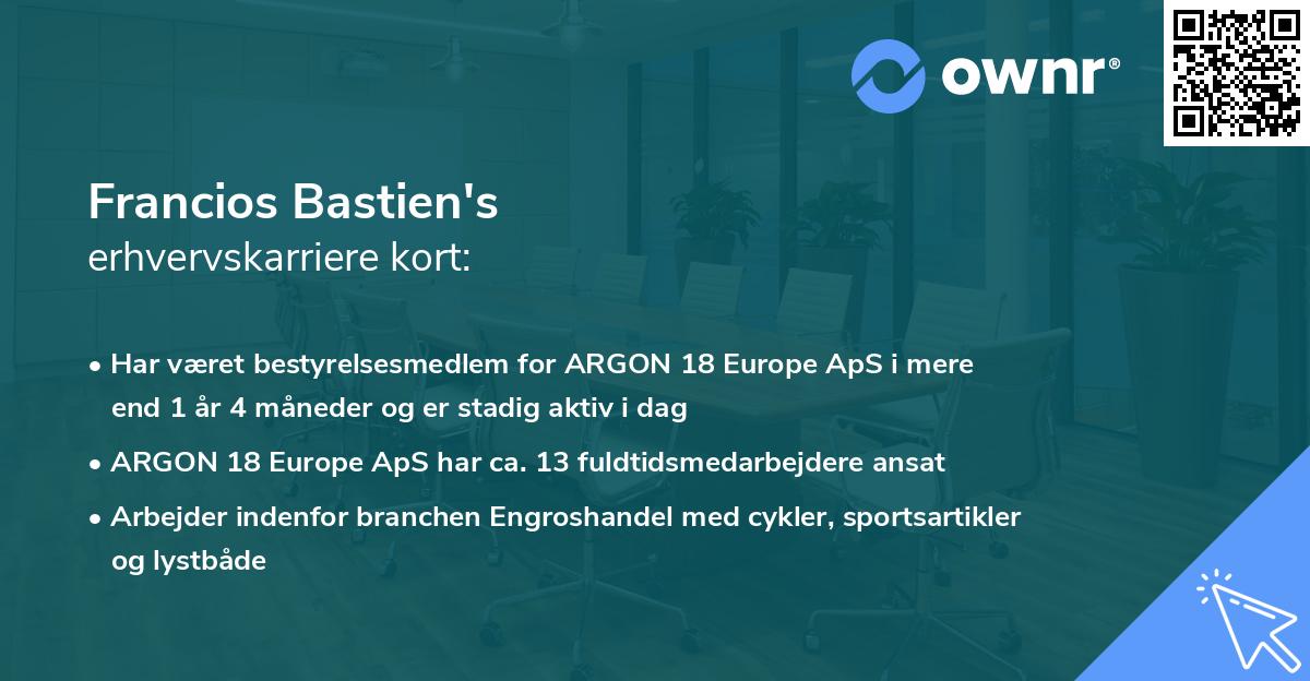 Francios Bastien's erhvervskarriere kort