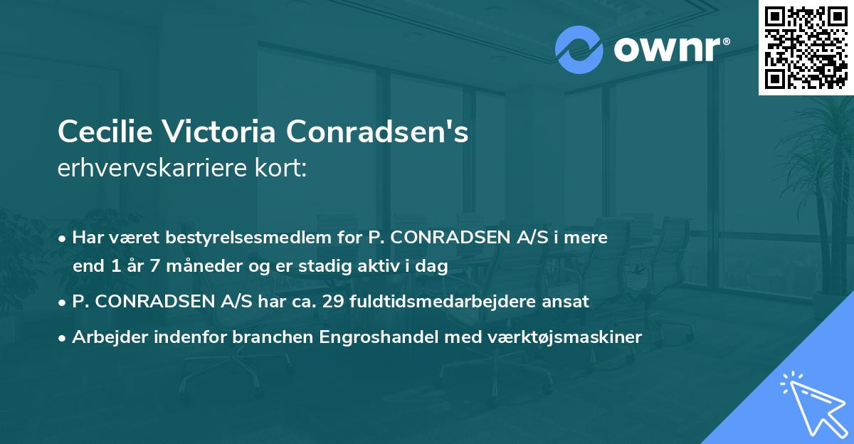 Cecilie Victoria Conradsen's erhvervskarriere kort