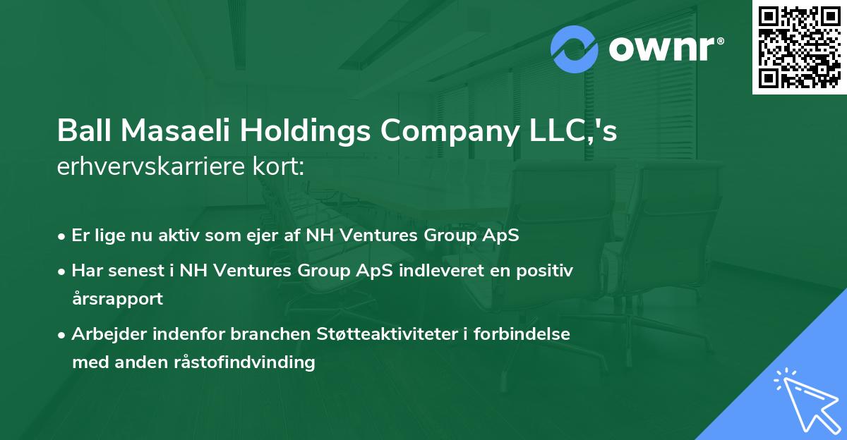 Ball Masaeli Holdings Company LLC,'s erhvervskarriere kort