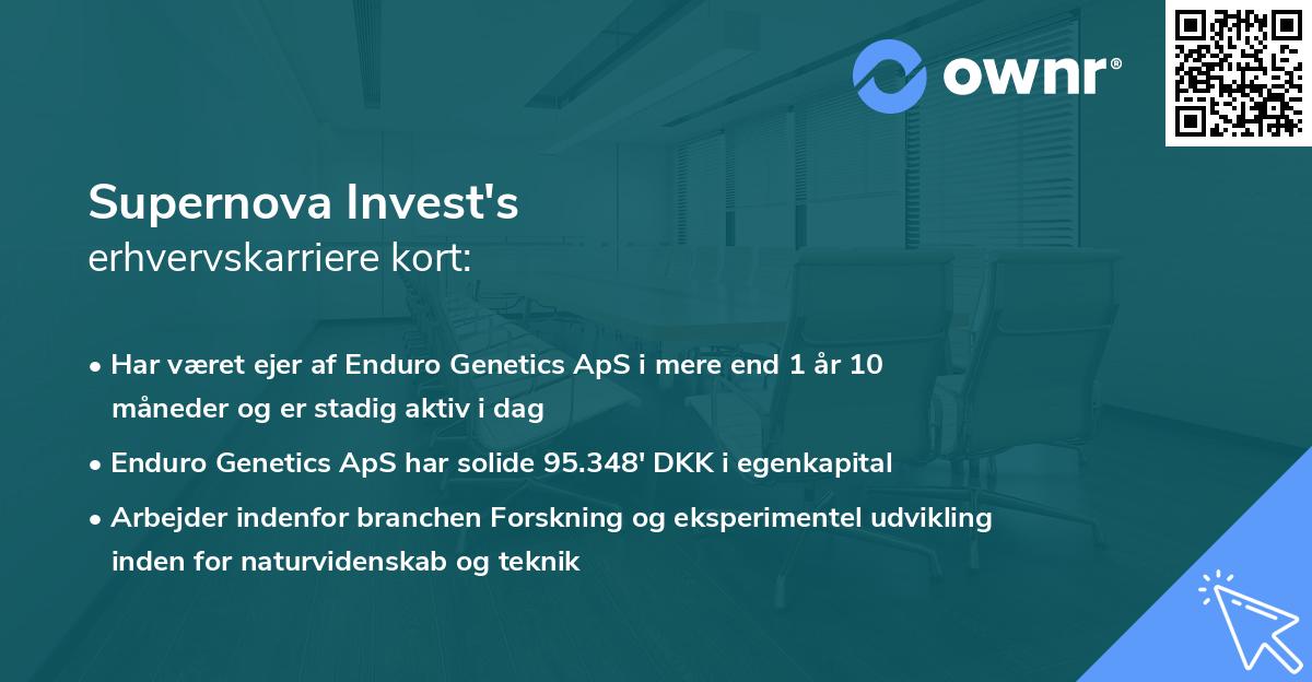 Supernova Invest's erhvervskarriere kort