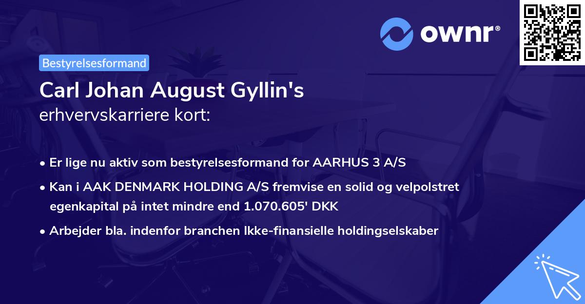 Carl Johan August Gyllin's erhvervskarriere kort