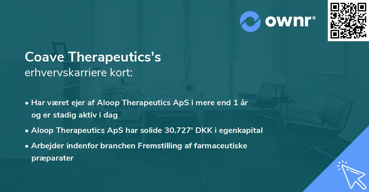 Coave Therapeutics's erhvervskarriere kort