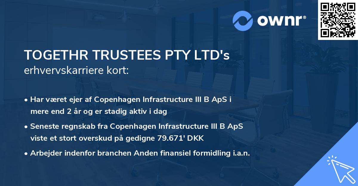 TOGETHR TRUSTEES PTY LTD's erhvervskarriere kort