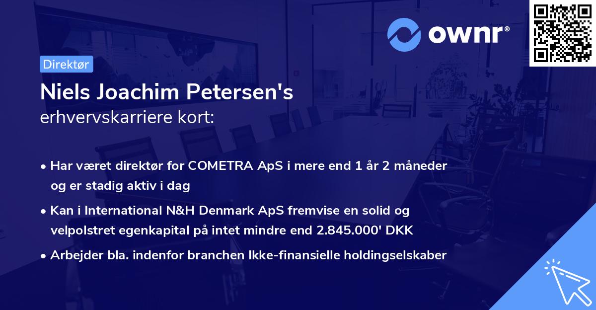 Niels Joachim Petersen's erhvervskarriere kort