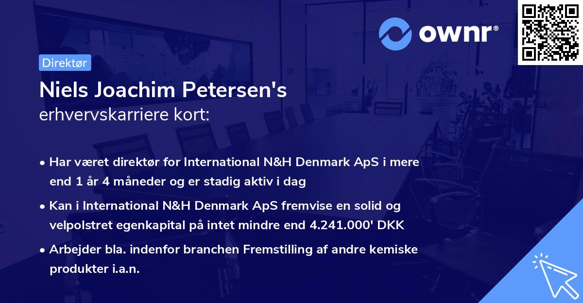 Niels Joachim Petersen's erhvervskarriere kort